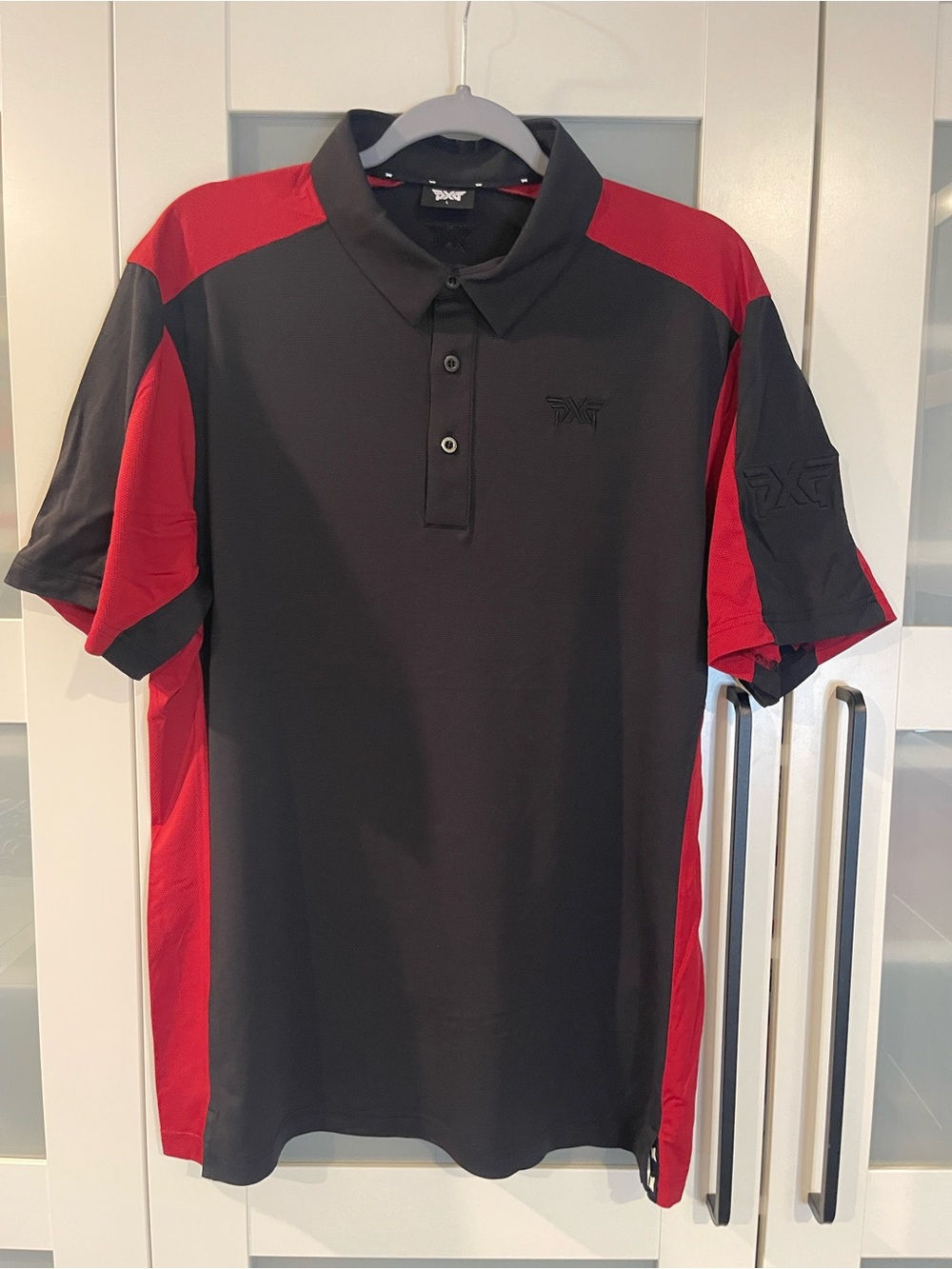 PXG Black and Red Golf Polo Shirt